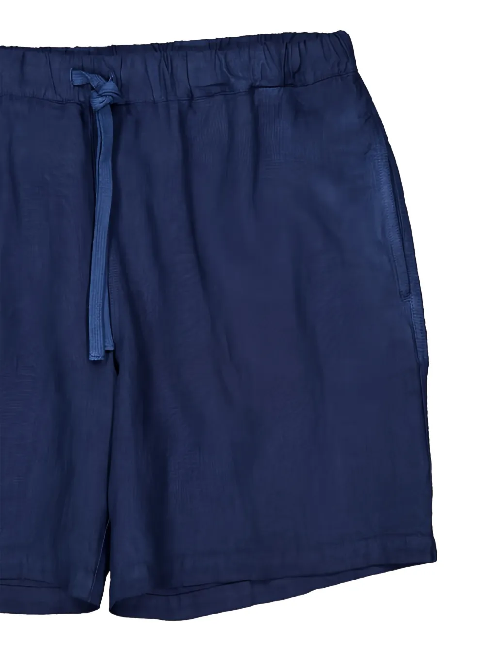  120% Lino Drawstring-fastening Shorts - Blue 