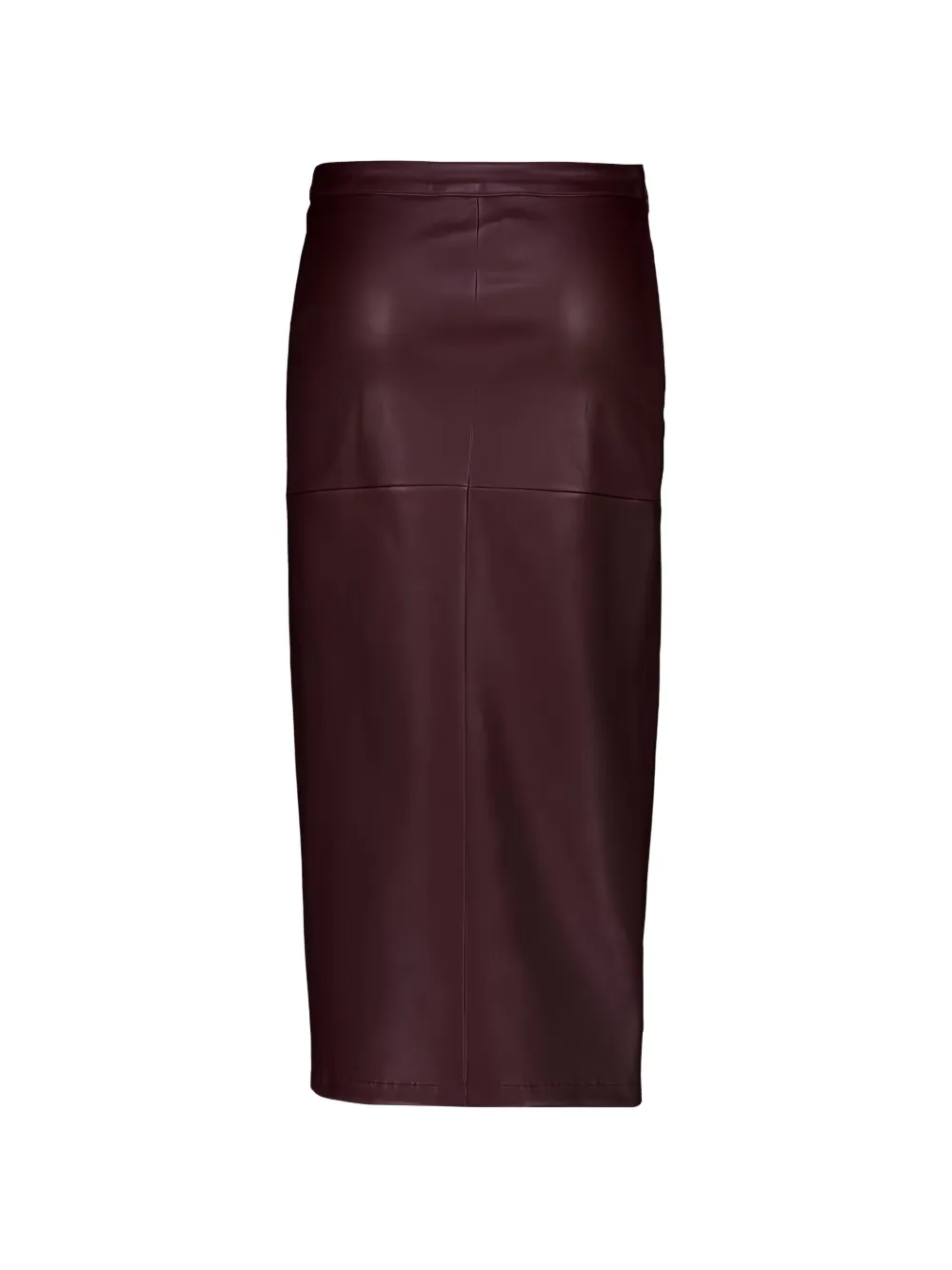  Rabanne Buttoned Leather Midi Skirt - Red 