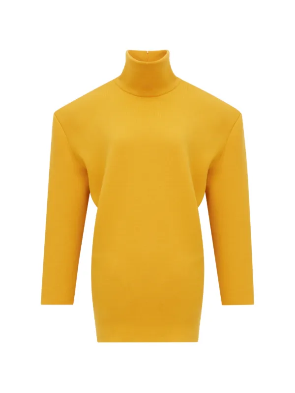 high neck yellow mini dress ASOS DESIGN structured high neck mini dress in pastel yellow in scuba-style fabric
