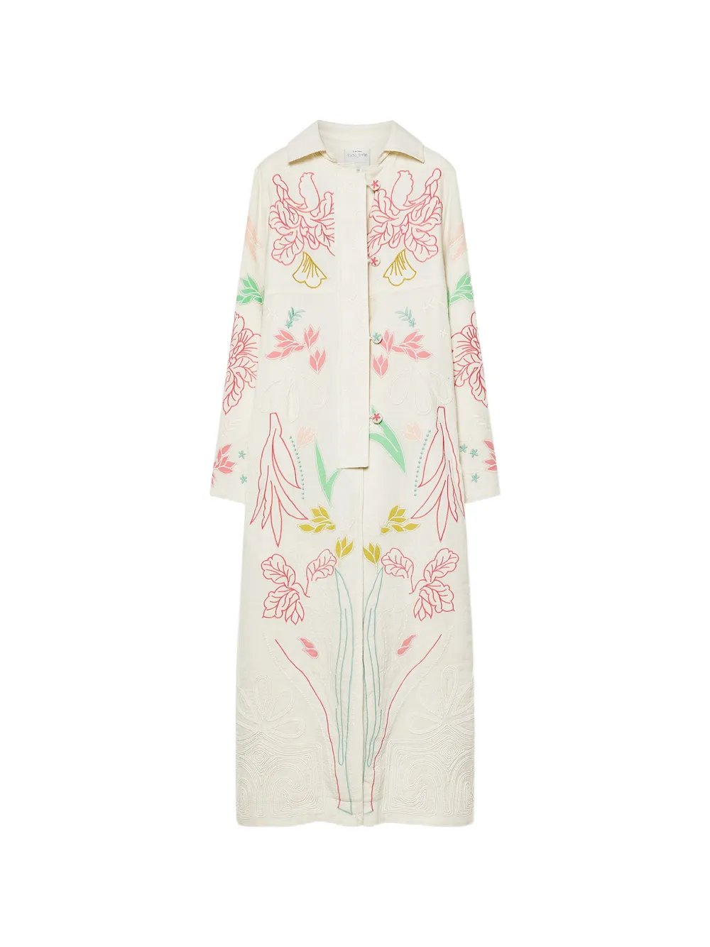 Forte Forte floral embroidered coat - Neutrals