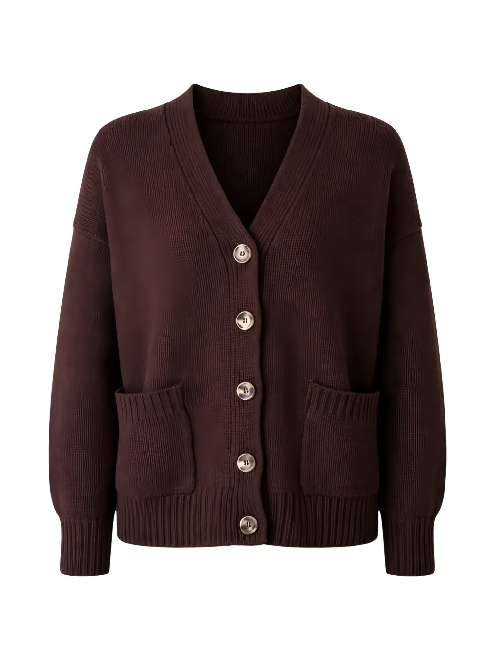 BeYou button patch pocket cardigan - Marrone