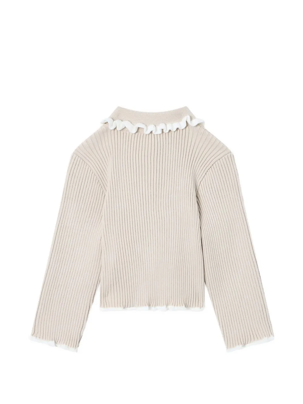 Emporio Armani Kids Geribbelde top met ruches Beige