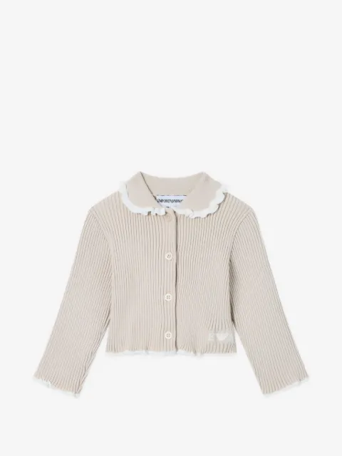 Emporio Armani Kids top tejido de canalé con volantes