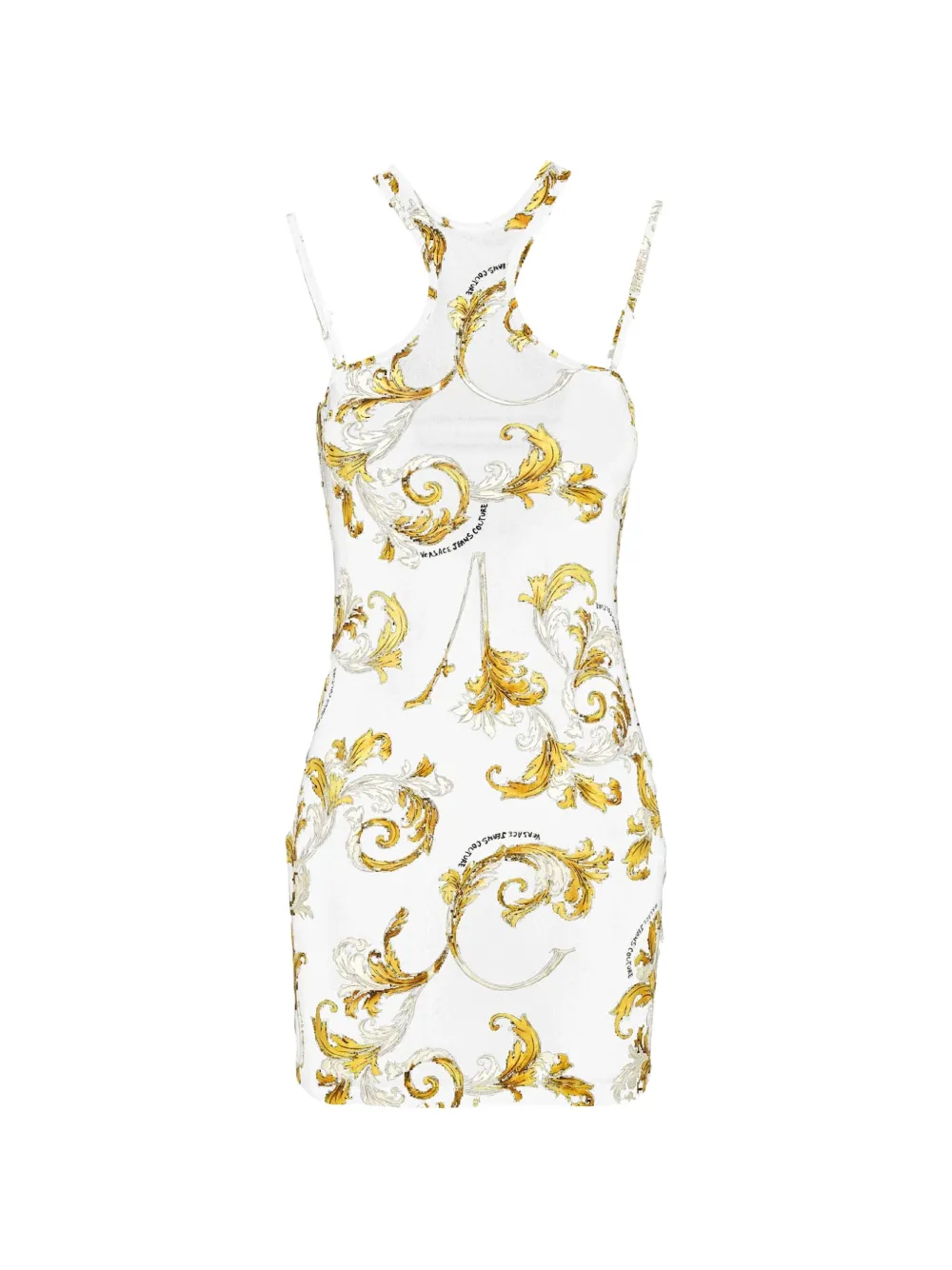 Versace Jeans Couture couture-print mini dress - Bianco