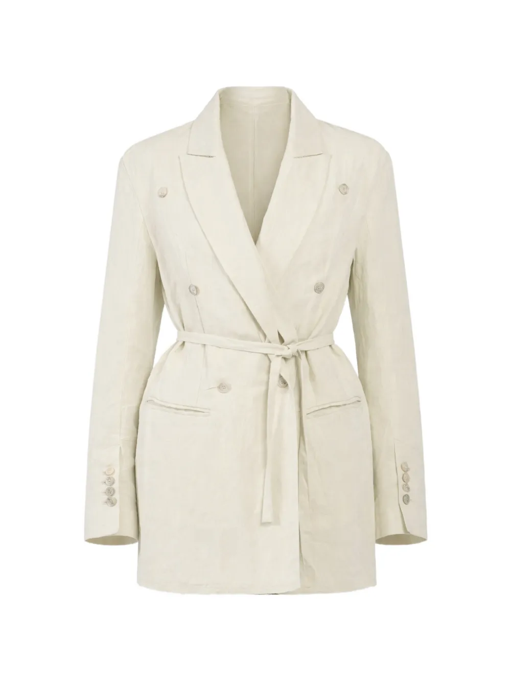 Masnada belted double-breasted jacket - Toni neutri