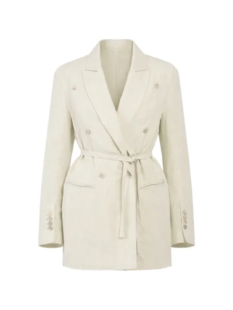 Masnada belted double-breasted jacket