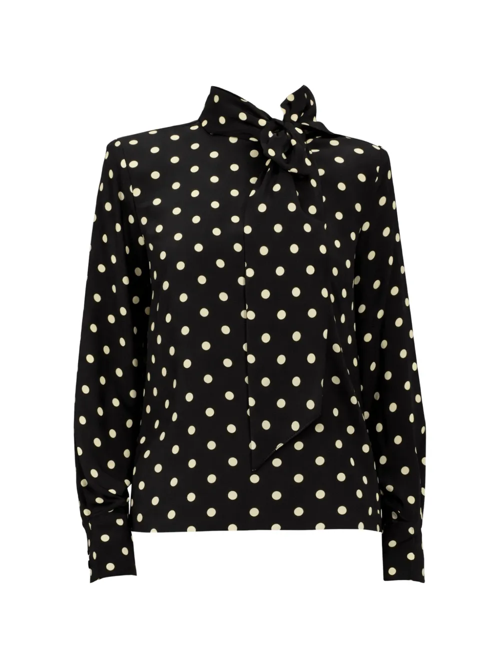 Francoise Pinton - Paris polka-dot tie blouse - Nero