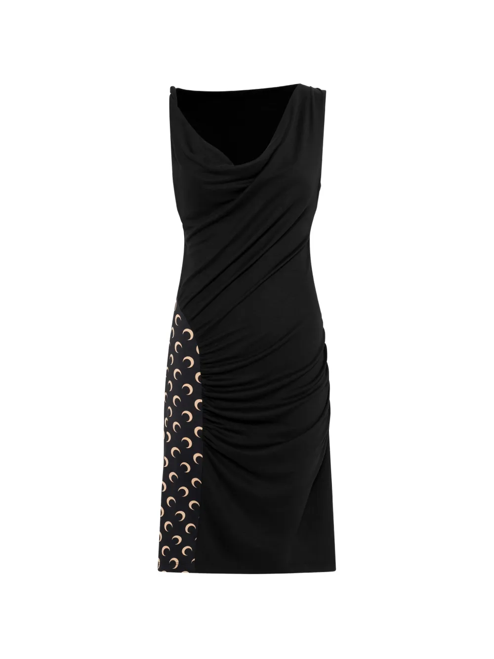 Marine Serre draped moon-print dress - Nero