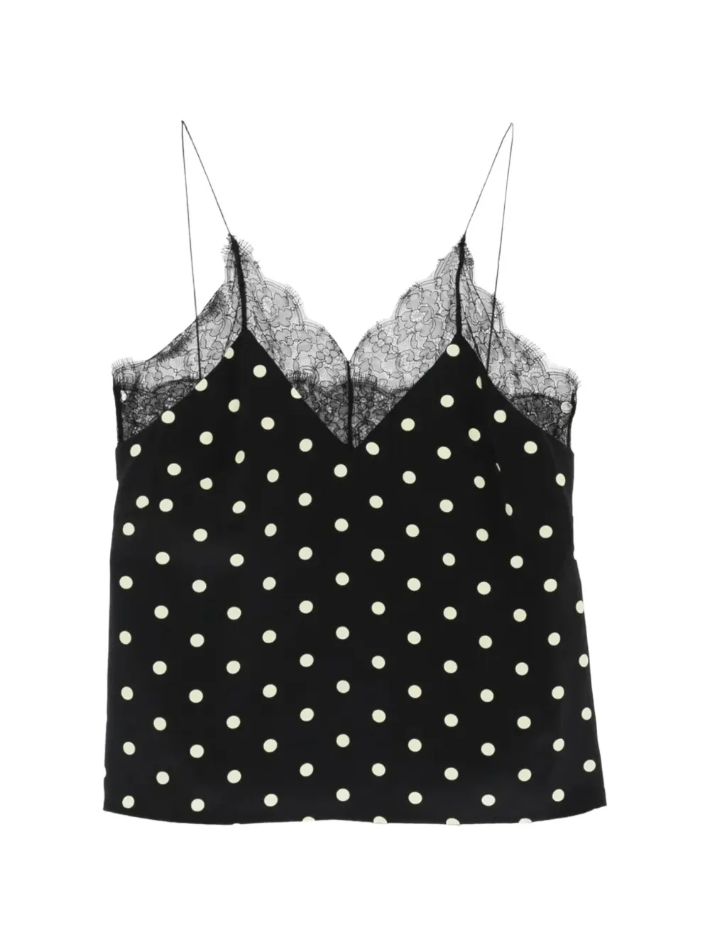 Francoise Pinton - Paris polka dot lace camisole - Nero