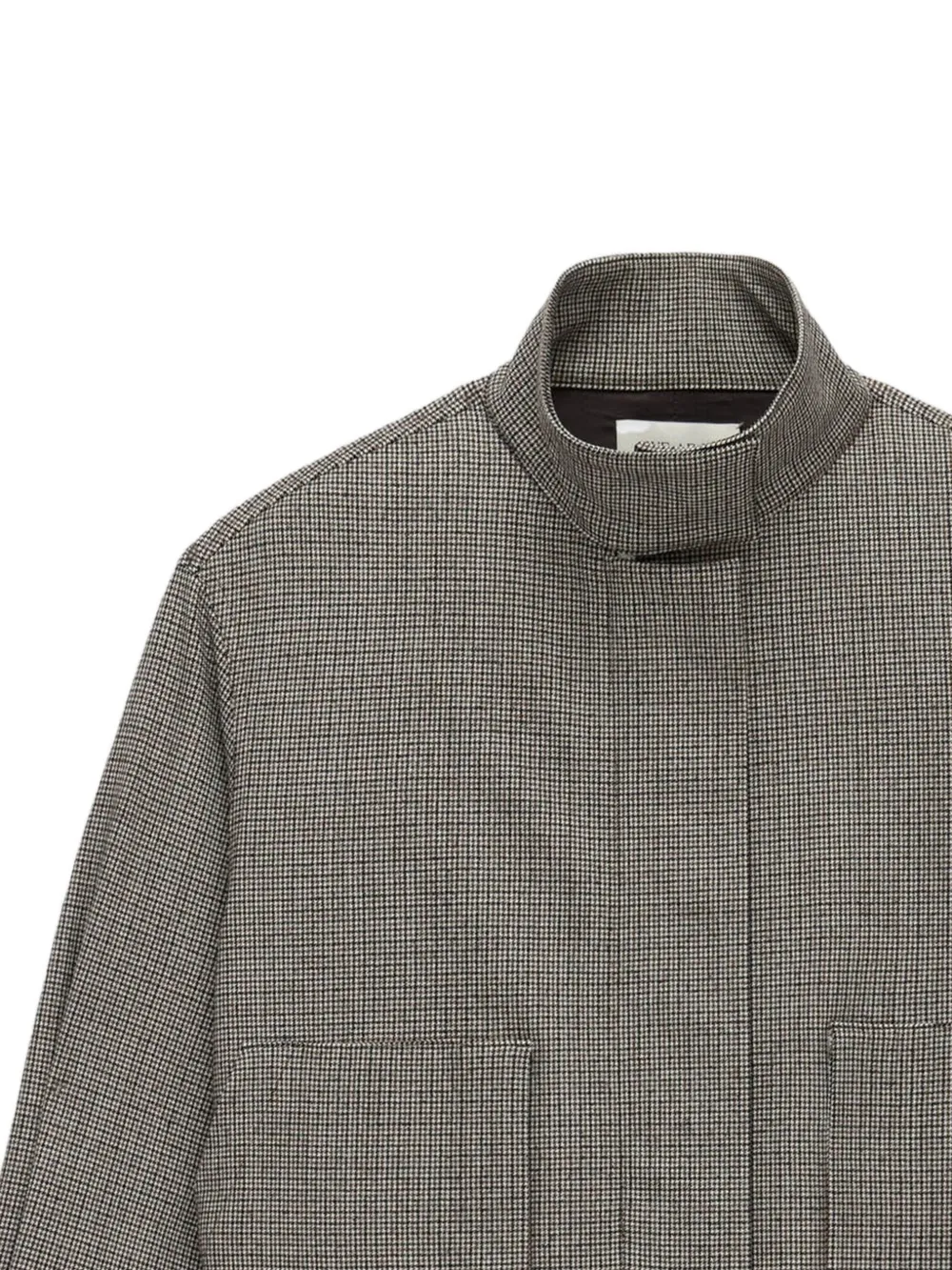  We-ar4 Check High-neck Jacket - Neutrals 
