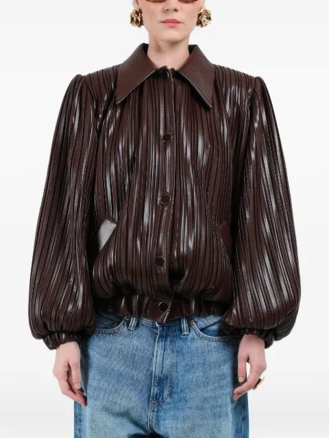 Rowen Rose pleated short bomber jacket