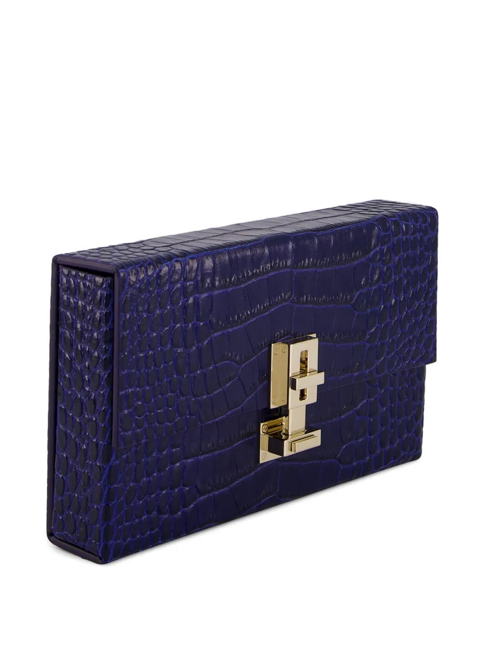  Tom Ford Crocodile-effect Leather Clutch - Blue 