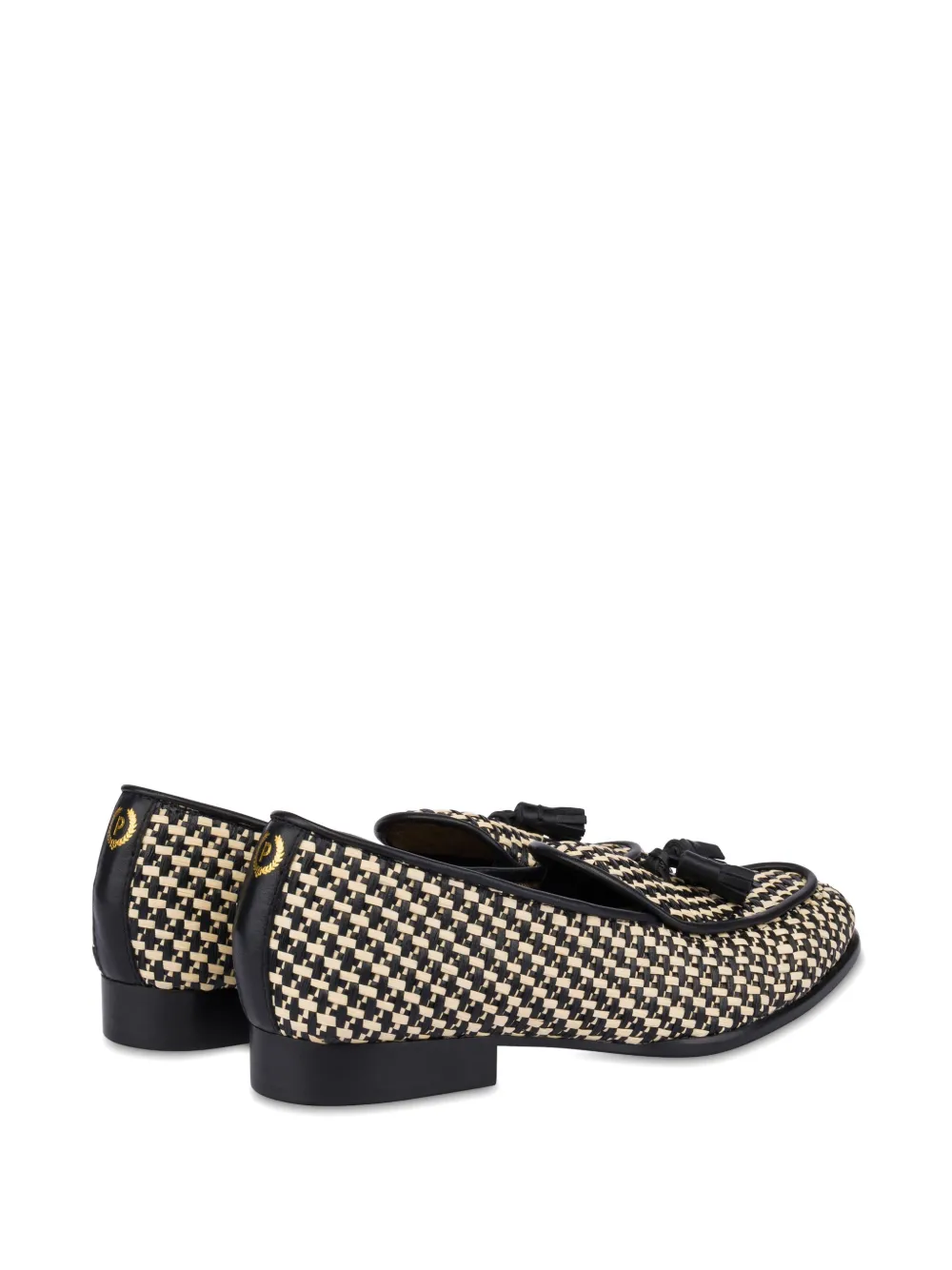 Pollini Victoria Belgian loafers met kwastje en patroon Zwart