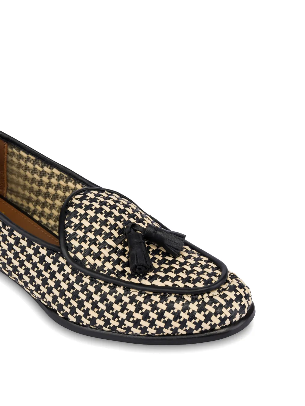 Pollini Victoria Belgian loafers met kwastje en patroon Zwart