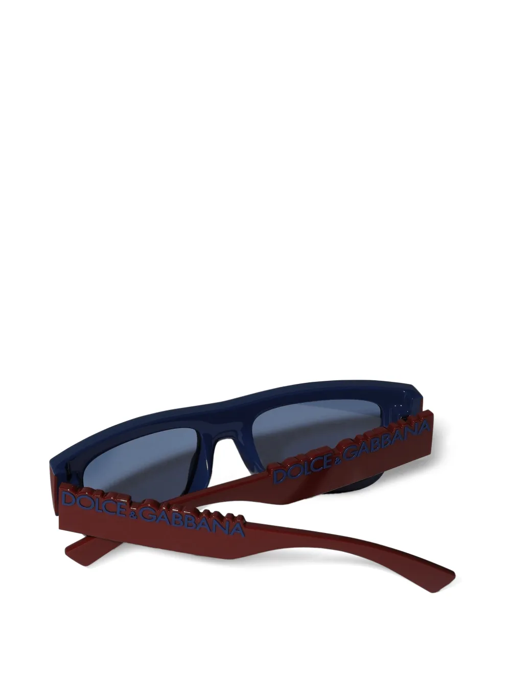 Dolce & Gabbana Kids Zonnebril met rechthoekig montuur en logo Bruin