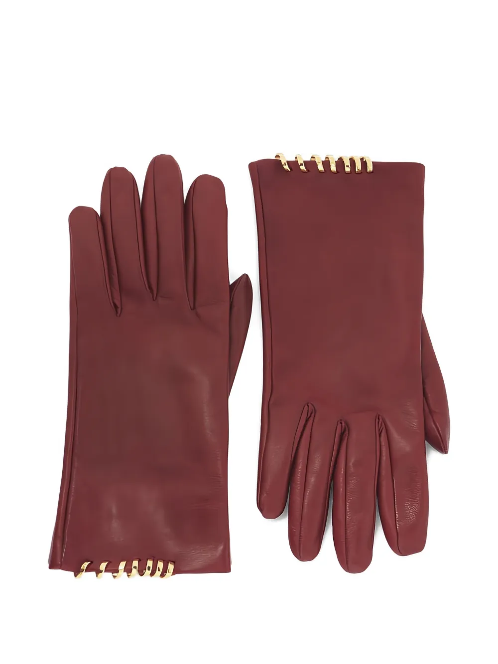 Lanvin rings-detail gloves - Rosso