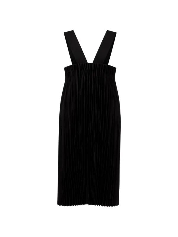 Comme des Garçons Pleated Midi Dress in Black
