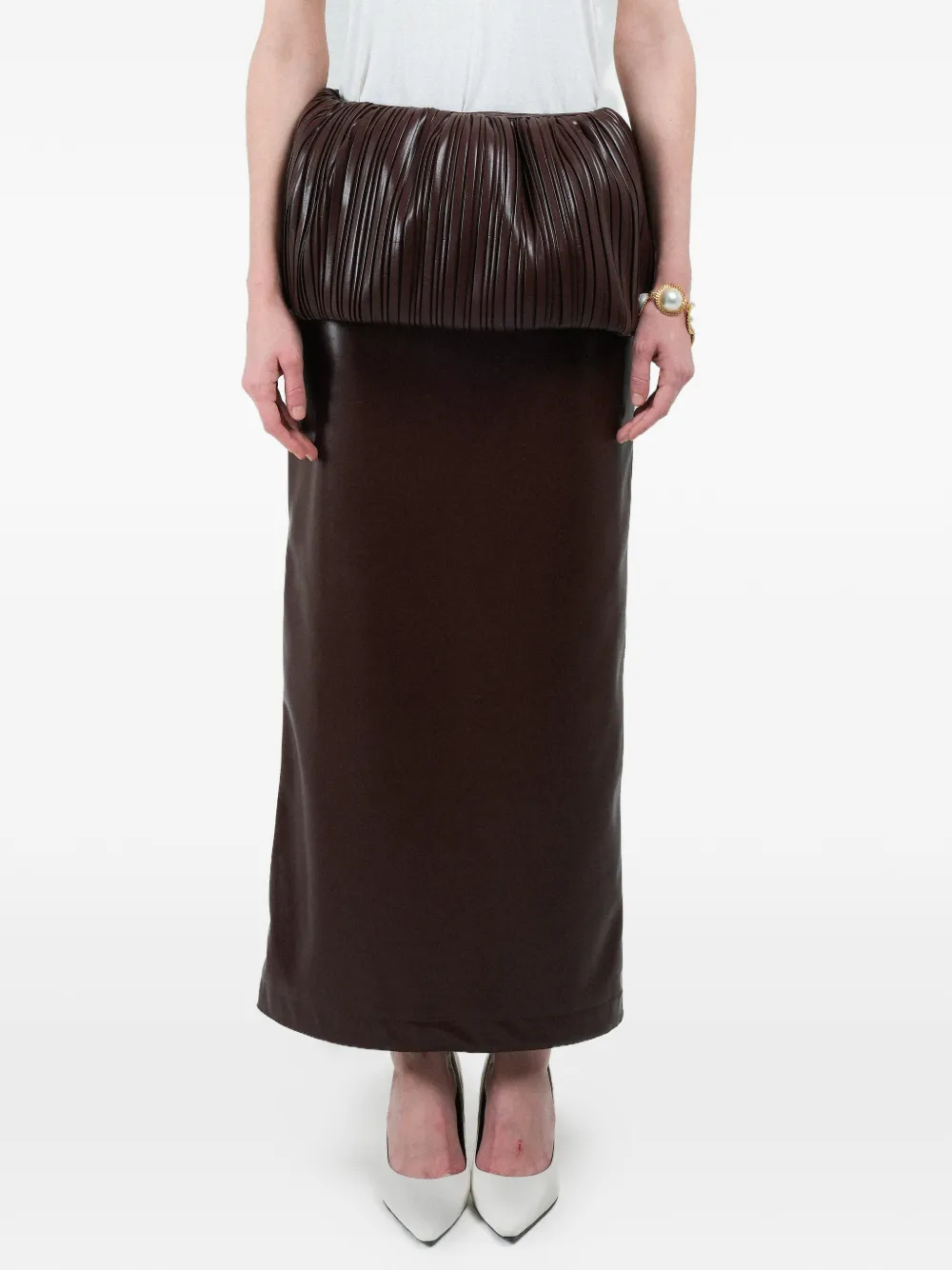 Pleated Balloon Maxi Skirt
