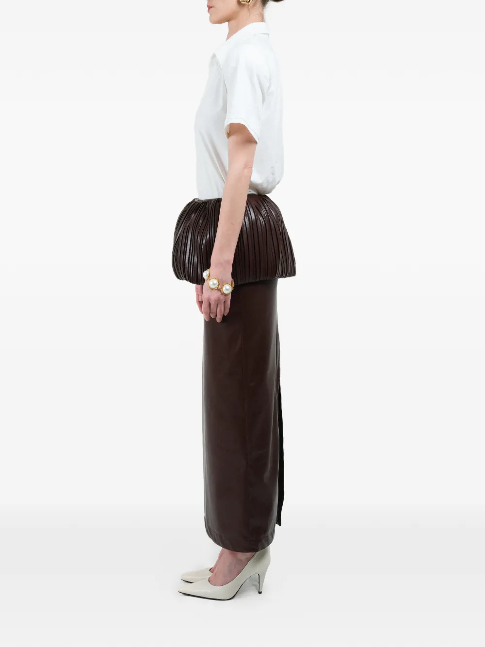 Pleated Balloon Maxi Skirt