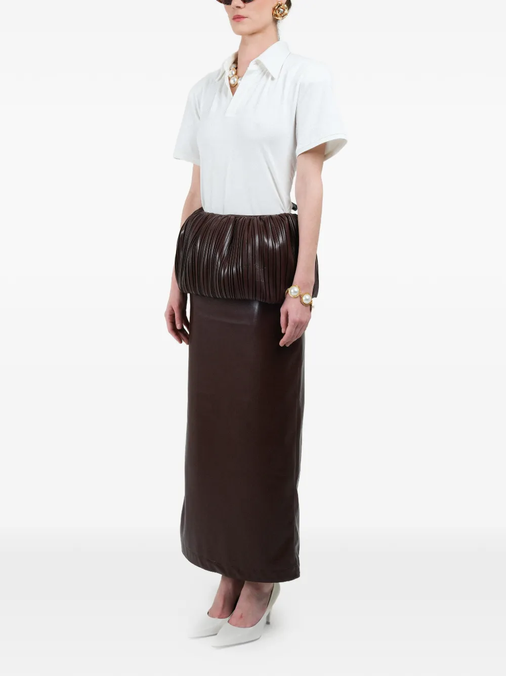 Pleated Balloon Maxi Skirt