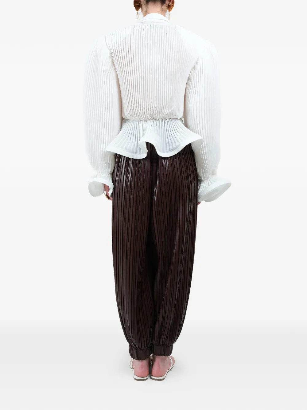 Rowen Rose Geplooide broek Bruin