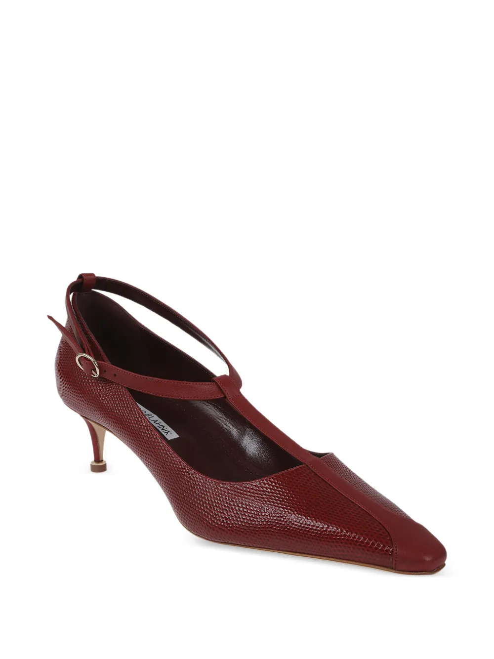 Manolo Blahnik Pumps met T-bandje Rood