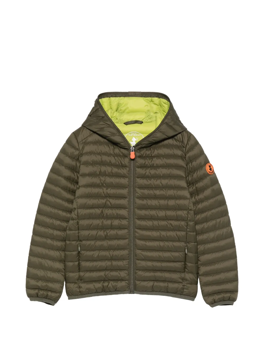 Save The Duck Kids hooded quilted jacket - Verde