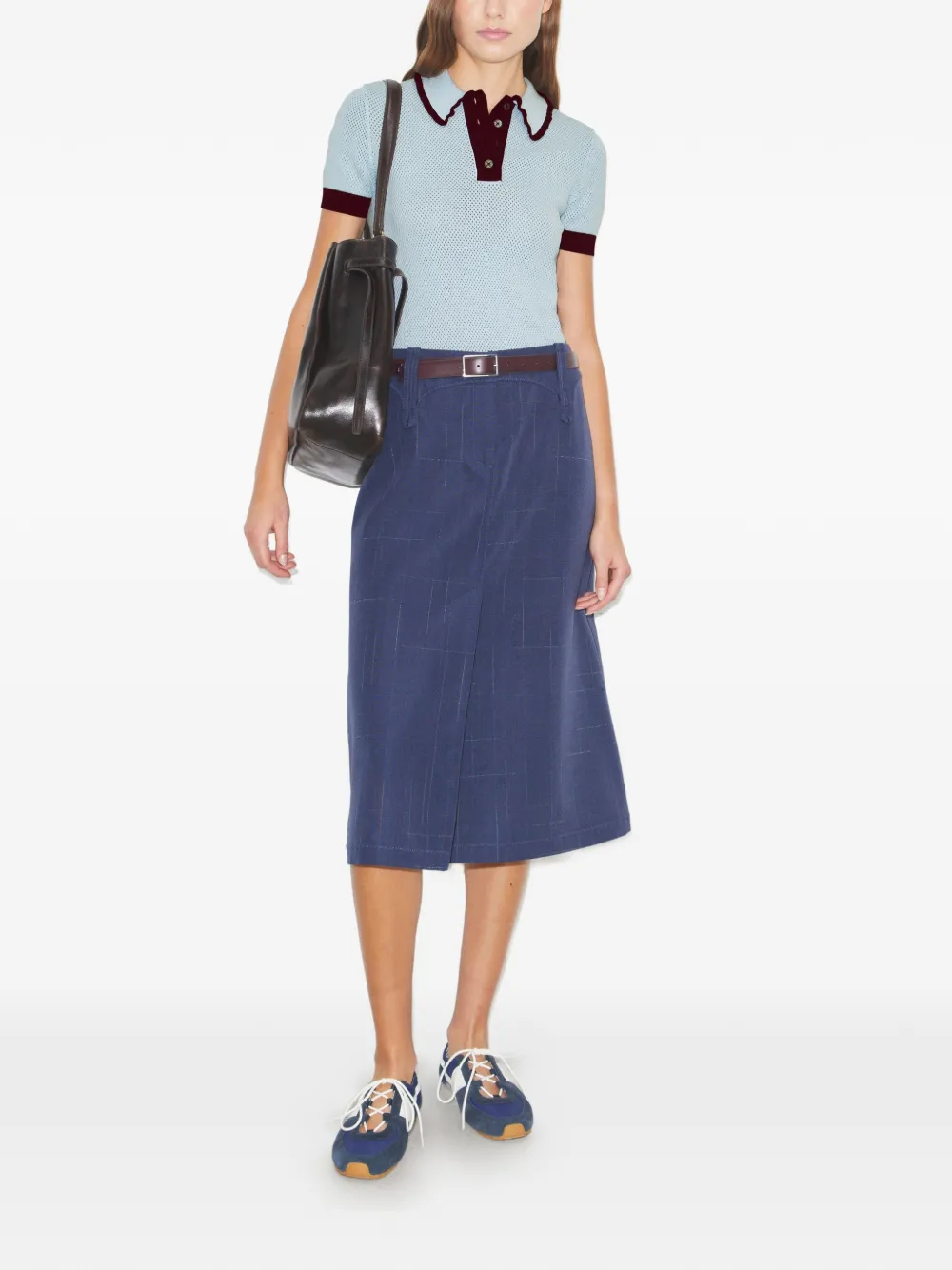  Tory Burch Jersey De Punto Calado - Azul 