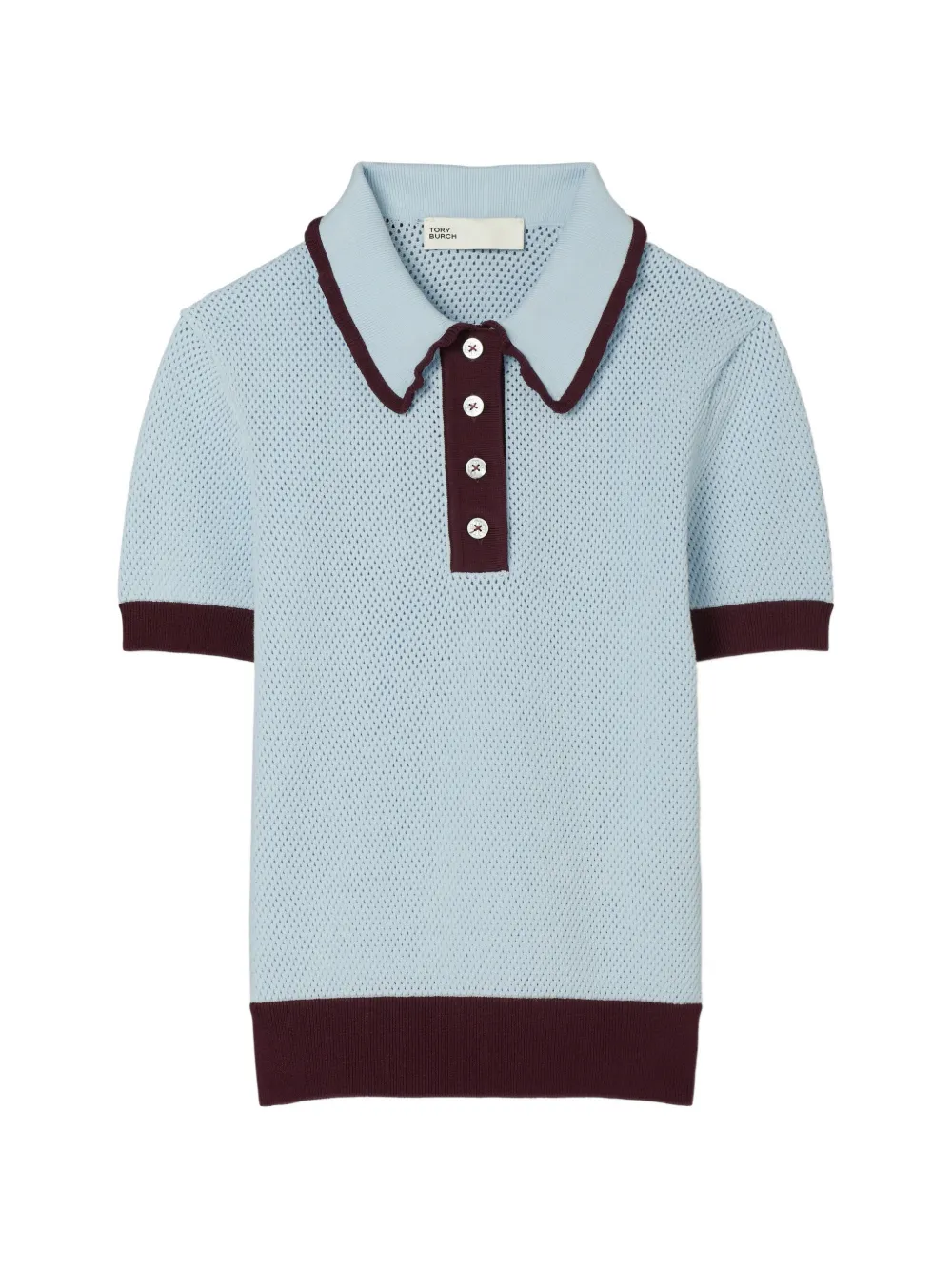 Tory Burch viacose pointelle sweater - Blu