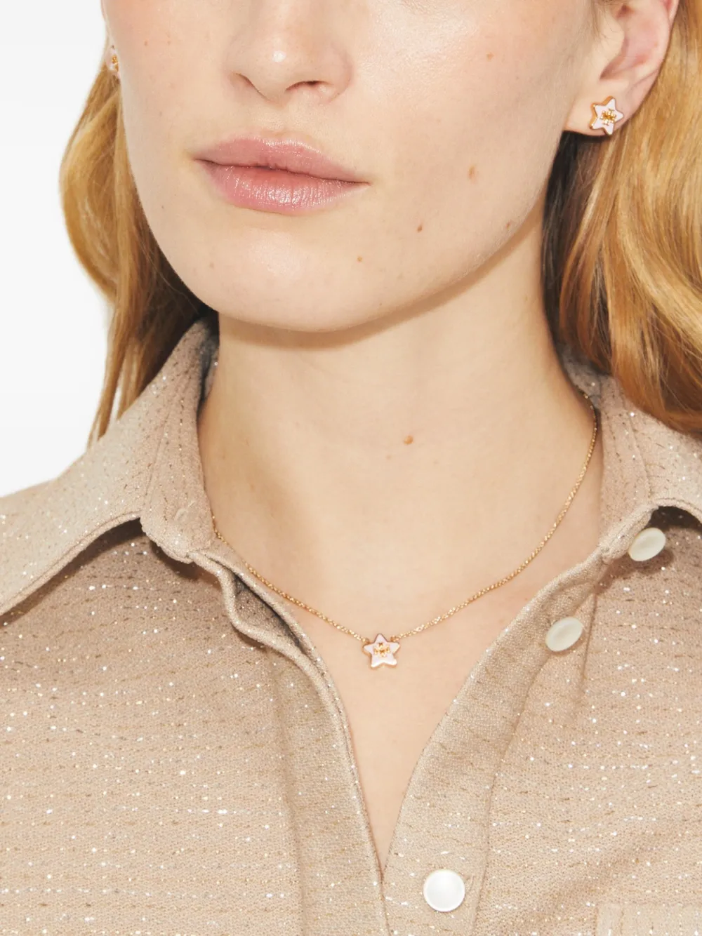  Tory Burch Forget Me Not Star-pendant Necklace - Gold 