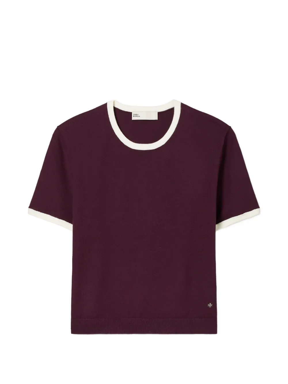 Tory Burch T-shirt con rifinitura a contrasto - Marrone