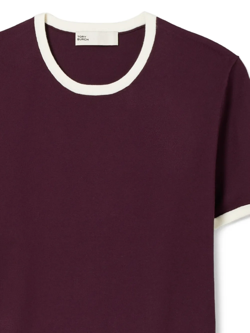 Tory Burch T-shirt met contrasterende afwerking Bruin
