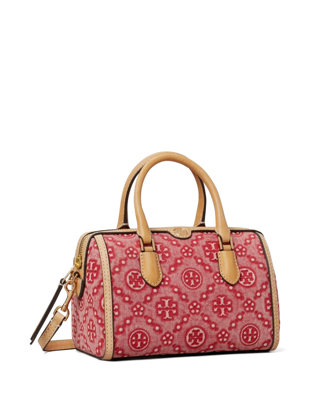  Tory Burch T-monogram Denim Petite Barrel Bag - Red 