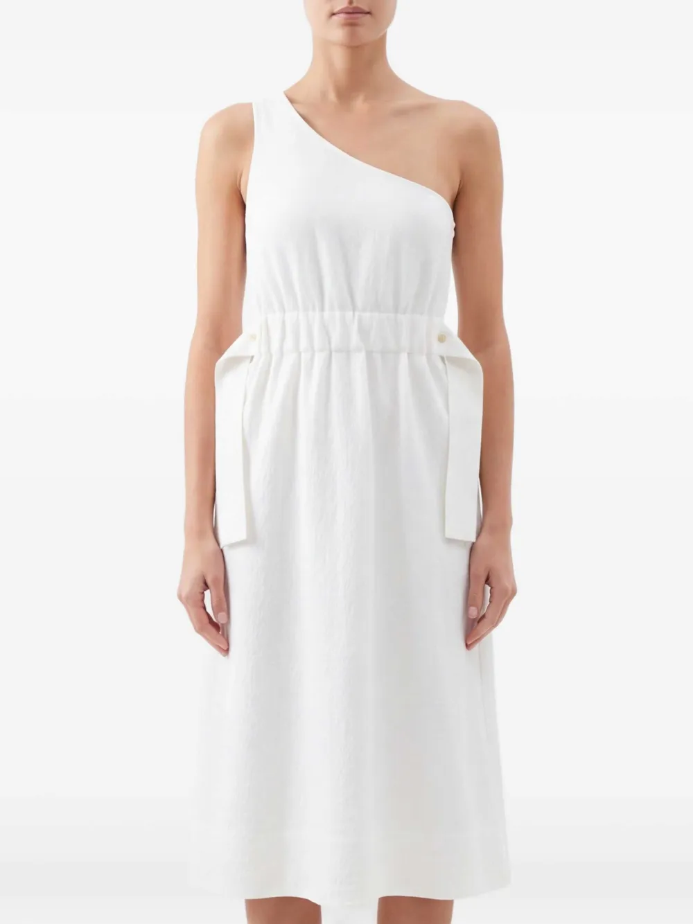 Tory Burch Asymmetrische jurk met ceintuur Wit