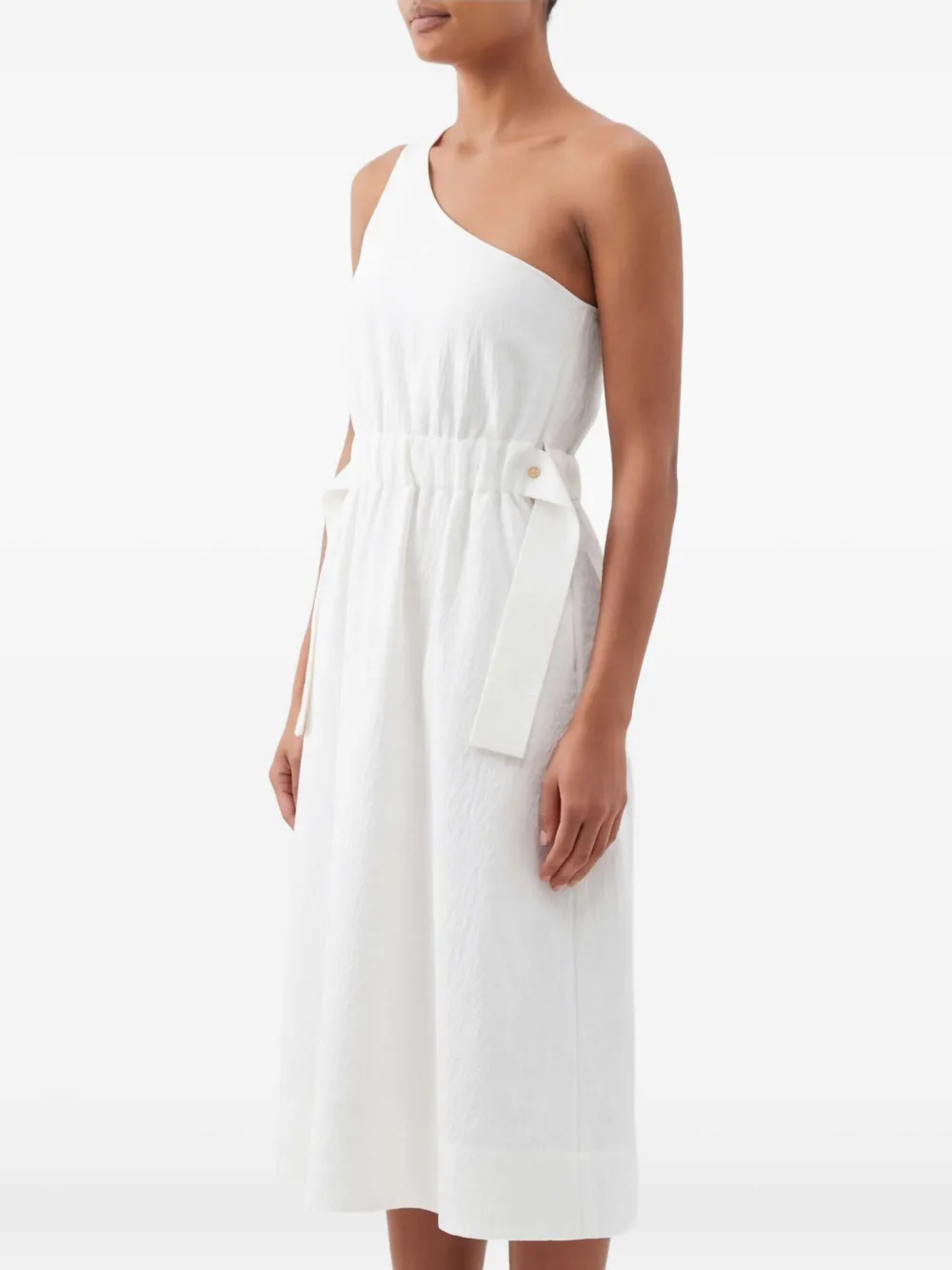 Tory Burch Asymmetrische jurk met ceintuur Wit