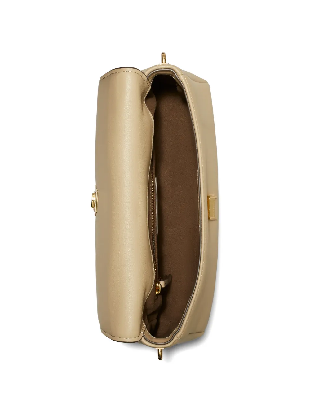 Tory Burch Kleine Charlie schoudertas met logoplakkaat Beige
