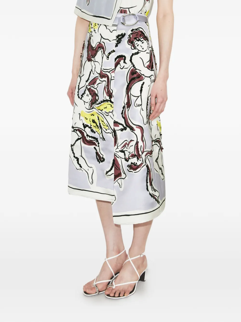 Tory Burch Satijnen rok met print Blauw