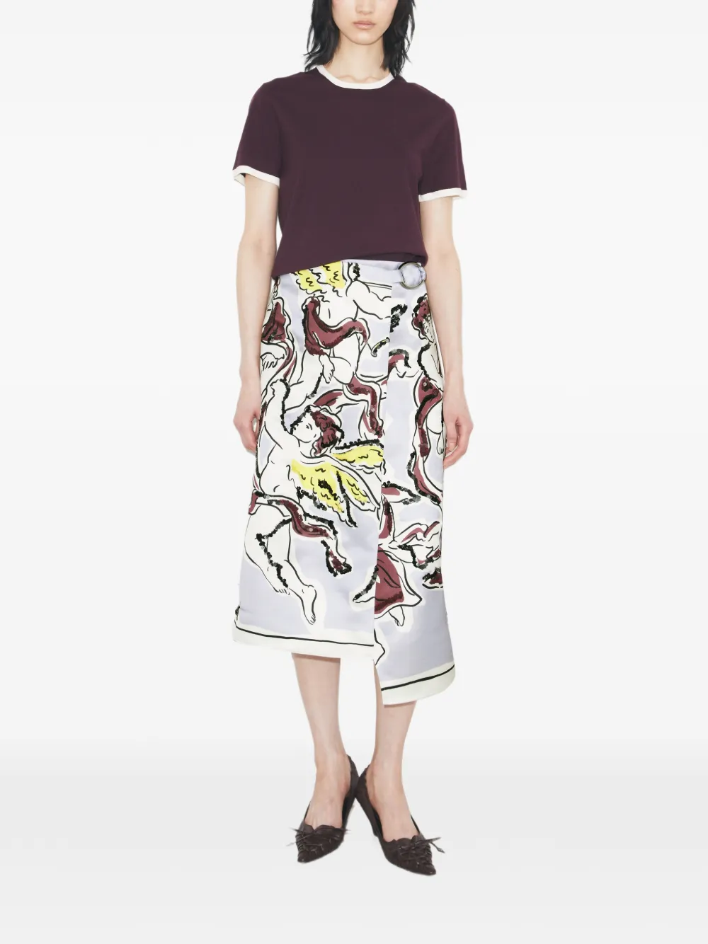 Tory Burch Satijnen rok met print Blauw