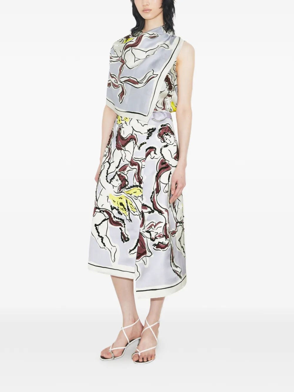 Tory Burch Satijnen rok met print Blauw
