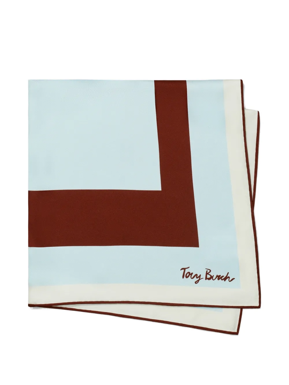  Tory Burch Geo Square Silk Neckerchief - Blue 