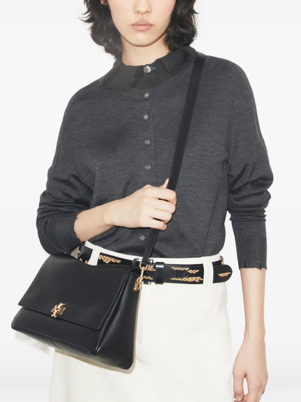  Tory Burch Charlie Shoulder Bag - Black 