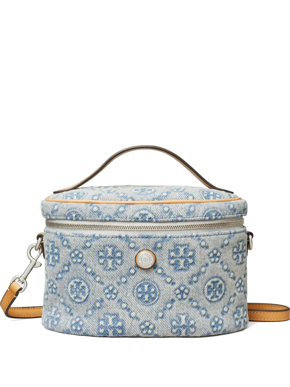 Tory Burch Trousse denim con monogramma T - Blu