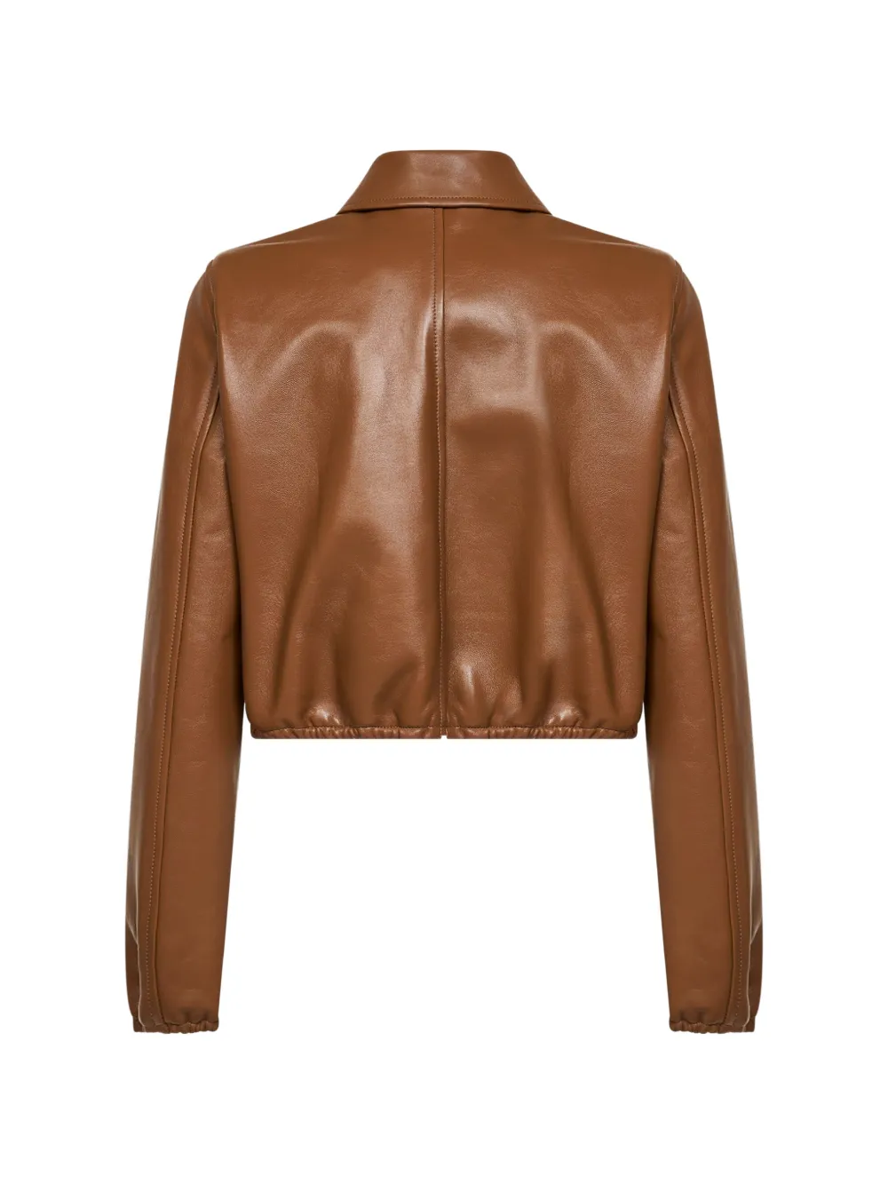 Gucci embossed-logo Leather Jacket | Brown | FARFETCH