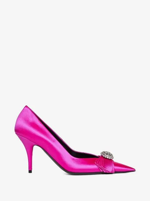 Balenciaga Avenue Palazzo crystal-embellished satin pumps