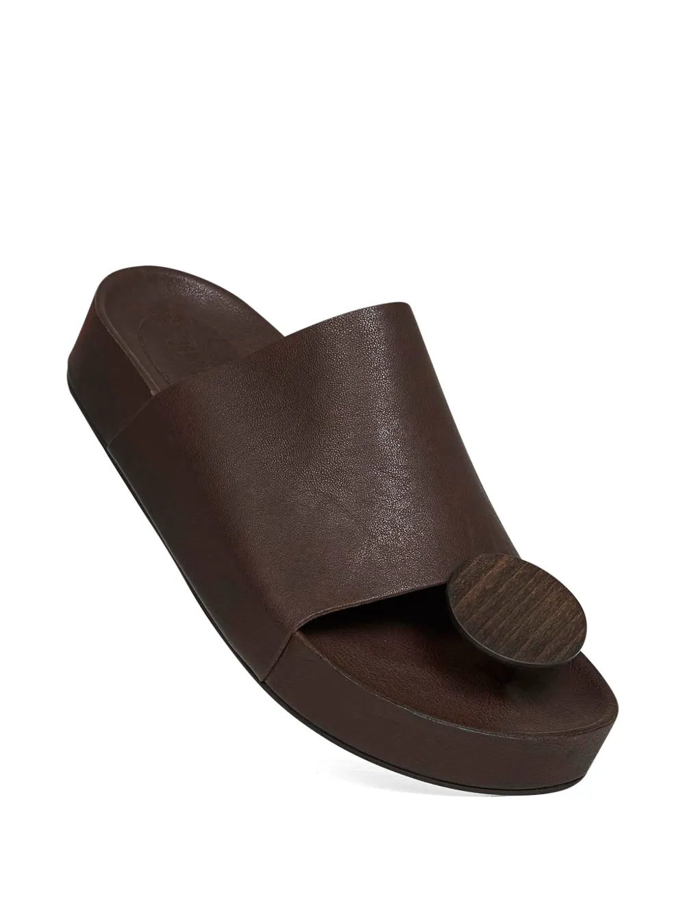 Uma Wang Platte leren sandalen Bruin