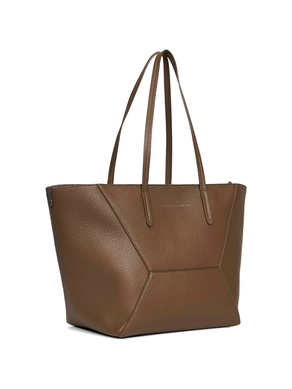 Brunello Cucinelli Schoudertas met logoprint Bruin