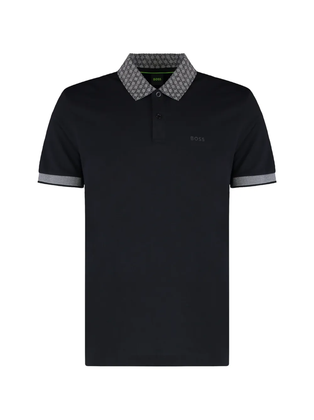 BOSS patterned-collar polo shirt - Blu