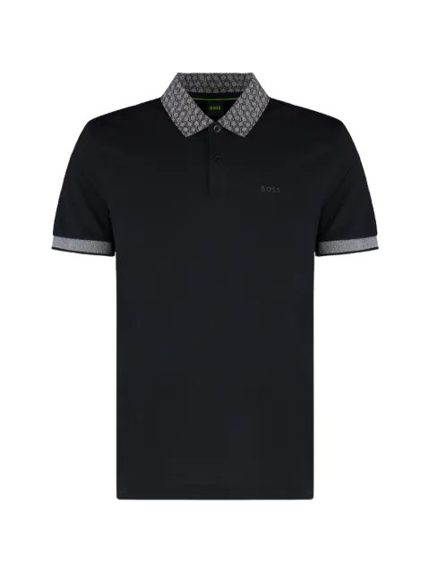 BOSS patterned-collar polo shirt