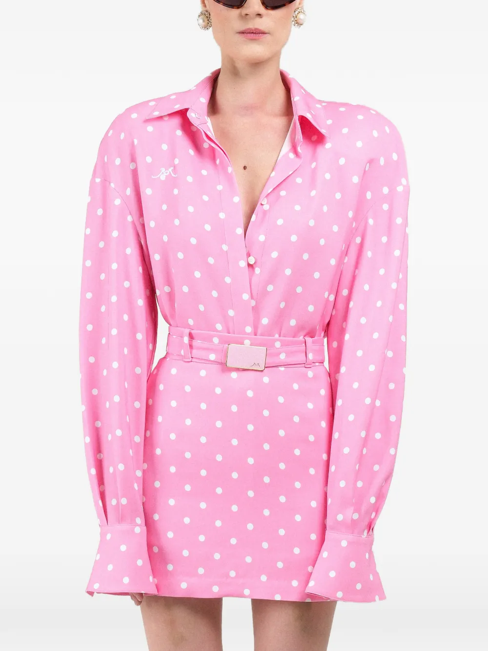 Rowen Rose polka-dots oversized shirt - Pink