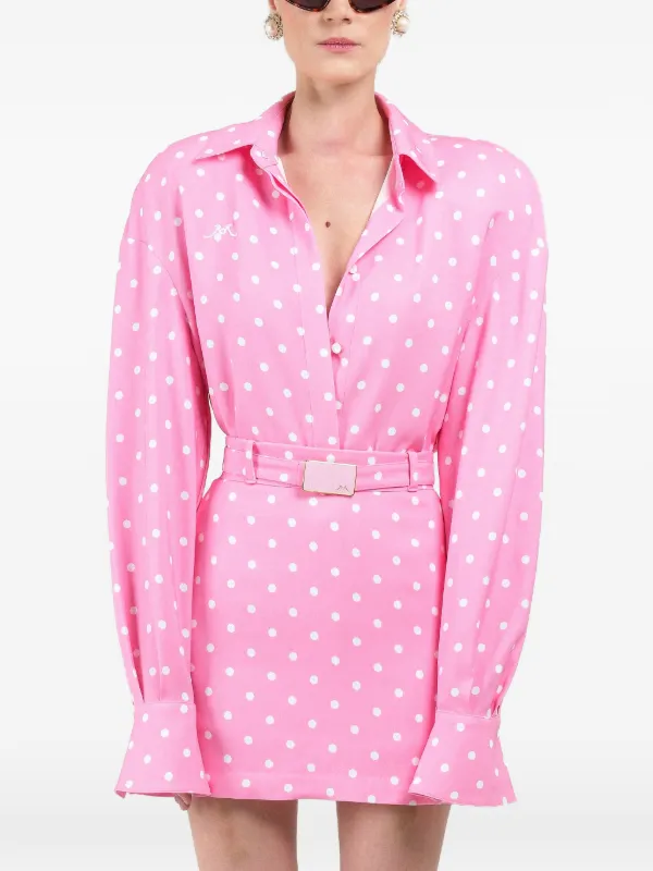 pink polka dot dress shirt DESIGNER Mens Polka Dot Dress Shirt Hot Pink. Size L. 17.5/36.25" Cotton